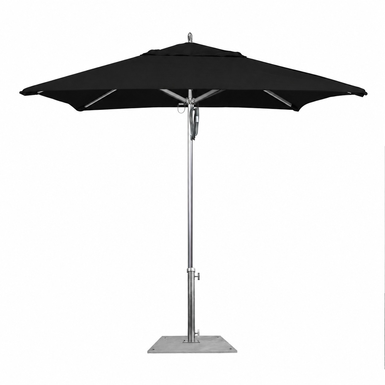 7.5 ft Squared Commercial Umbrella Silver Finish