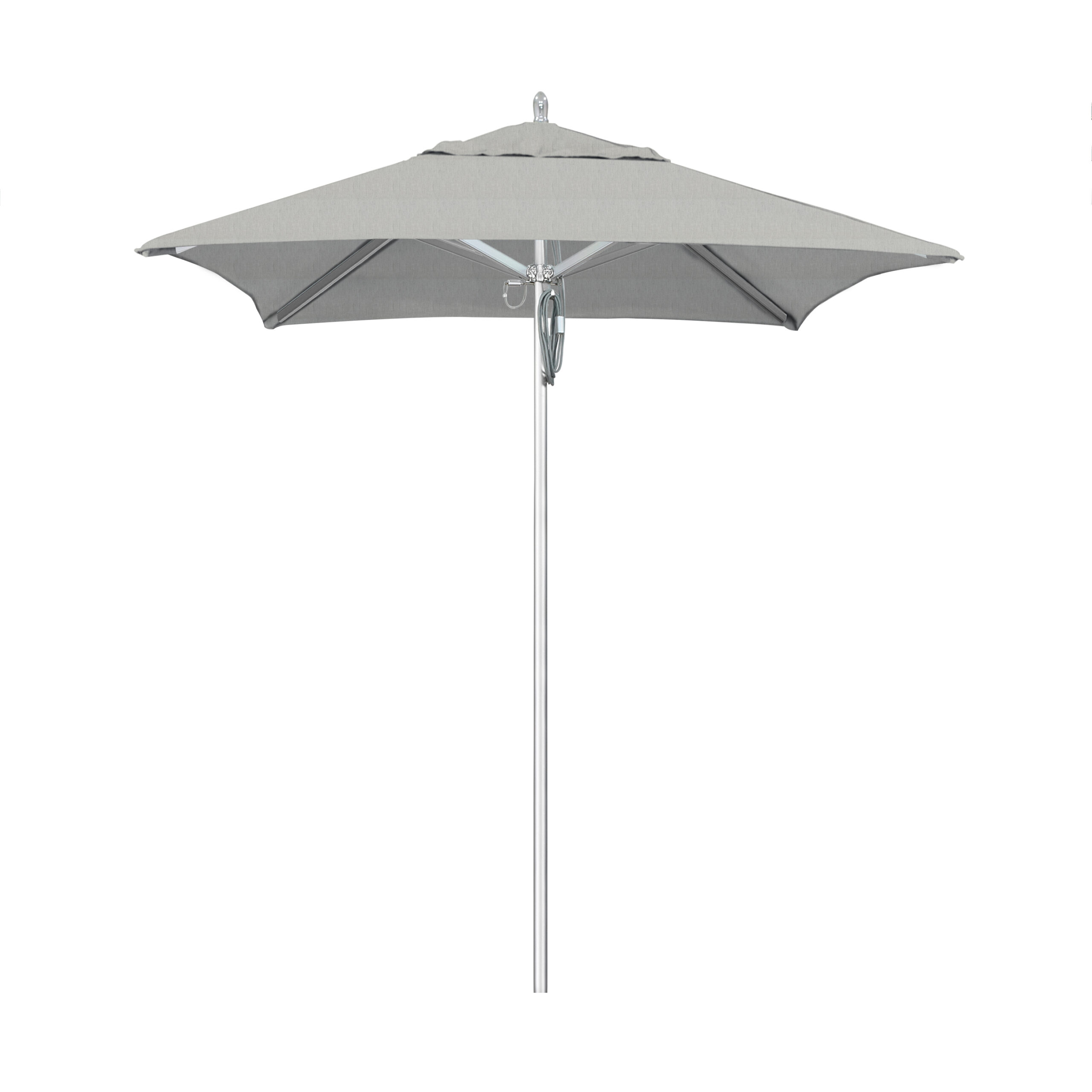 6 Ft Squared Commercial Umbrella Silver Finish
